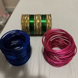 Indian Bangles Pink Blue and Gold/Green
